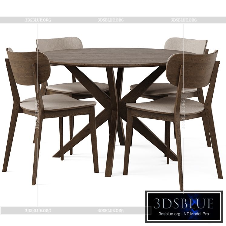 Dining Set 5 by Rowico Home 3DS Max - thumbnail 3