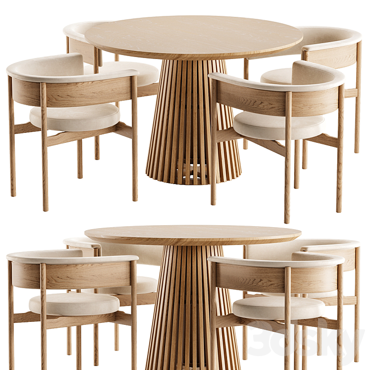 Dining Set 51 3DS Max Model - thumbnail 1