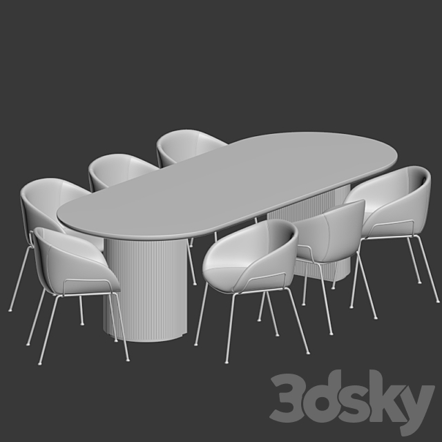 Dining Set 51 3DSMax File - thumbnail 2