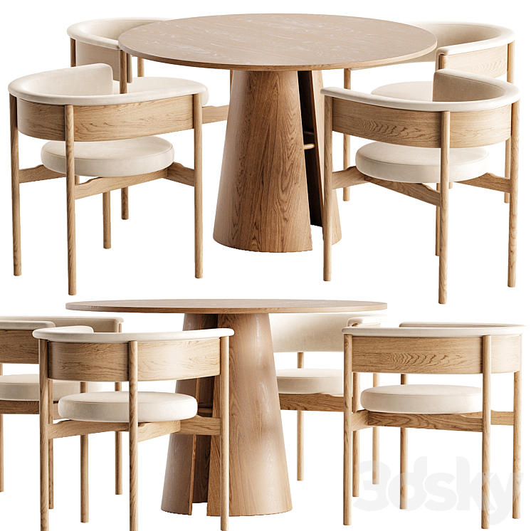 Dining Set 52 3DS Max Model - thumbnail 1