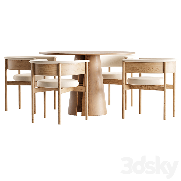 Dining Set 52 3DS Max Model - thumbnail 2