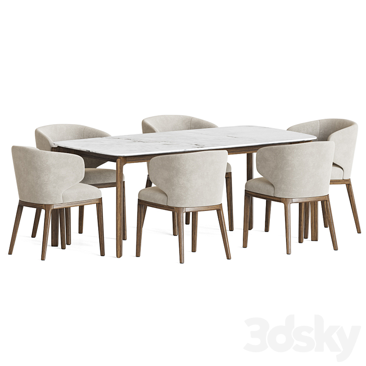 Dining Set 52 3DS Max - thumbnail 2