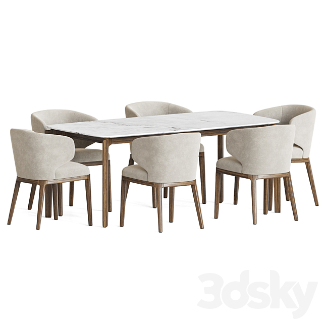 Dining Set 52 3DSMax File - thumbnail 2