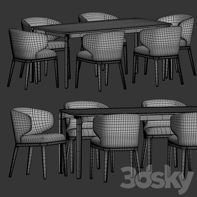 Dining Set 52 3DSMax File - thumbnail 5