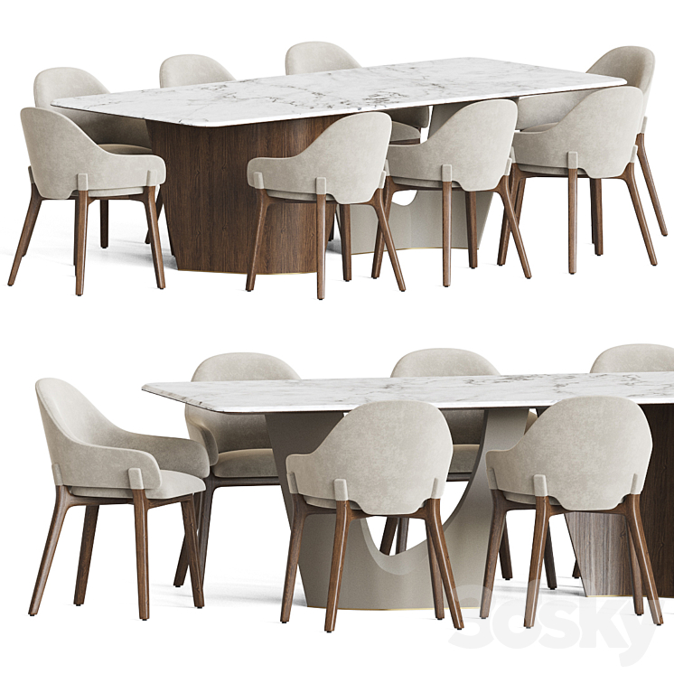 Dining Set 54 3DS Max - thumbnail 1