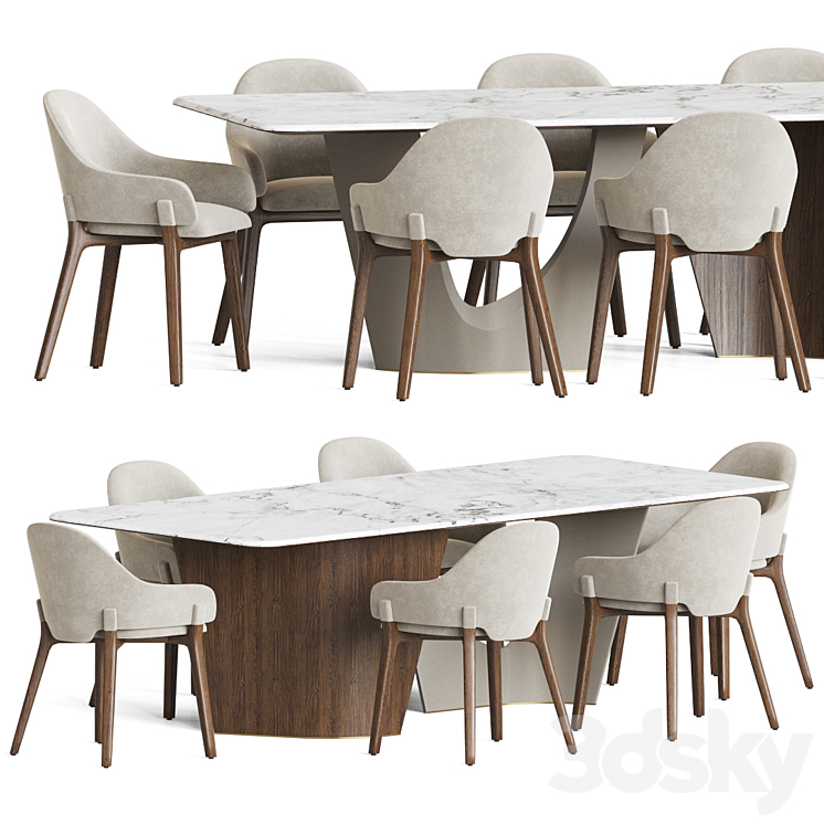 Dining Set 54 3DS Max - thumbnail 2