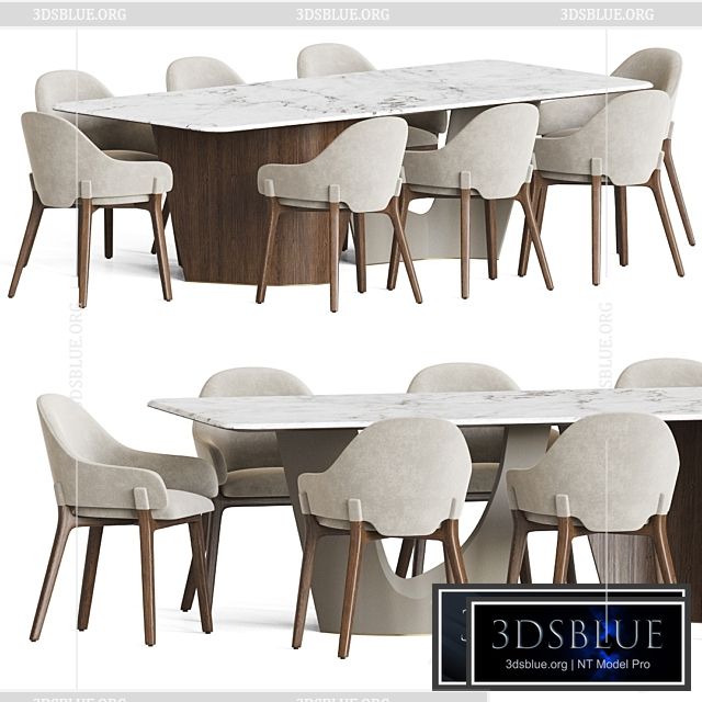 Dining Set 54 3DS Max - thumbnail 3