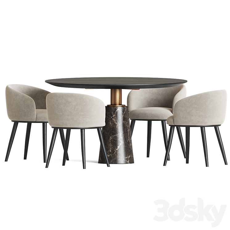 Dining Set 54 3DS Max - thumbnail 2