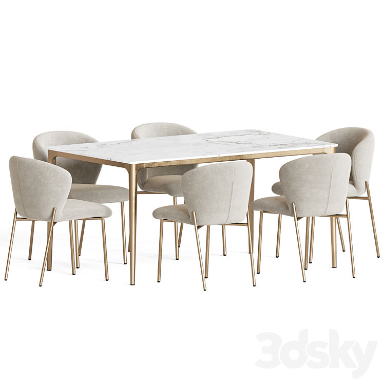 Dining Set 55 3DS Max - thumbnail 2