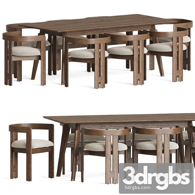 Dining Set 58 1 3dsmax Download - thumbnail 1