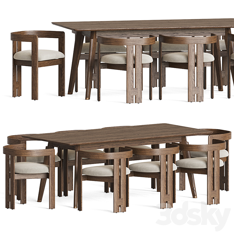 Dining Set 58 3DS Max - thumbnail 2