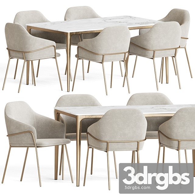 Dining Set 59 3dsmax Download - thumbnail 1