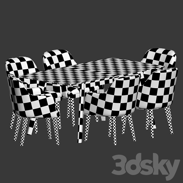 Dining Set 59 3DSMax File - thumbnail 3