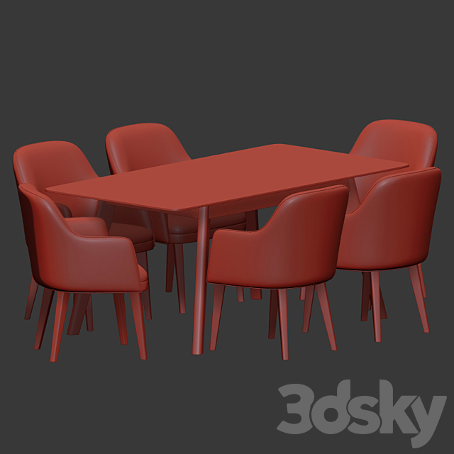 Dining Set 59 3DSMax File - thumbnail 4