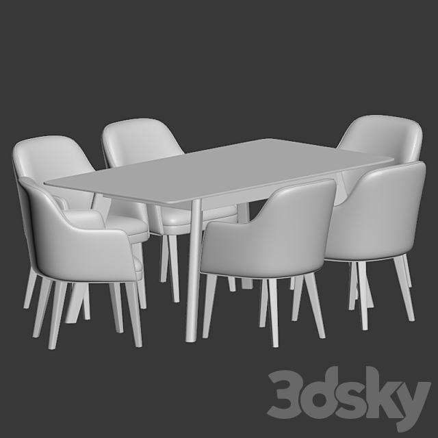 Dining Set 59 3DSMax File - thumbnail 5