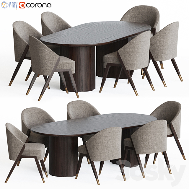 Dining Set 60 3DSMax File - thumbnail 1