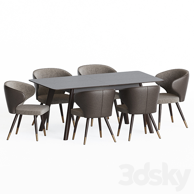 Dining Set 61 3DSMax File - thumbnail 2