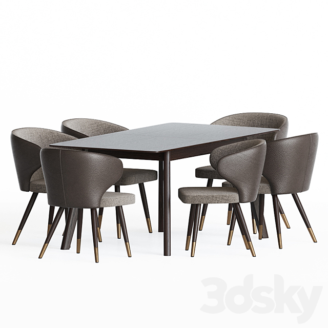 Dining Set 61 3DSMax File - thumbnail 3