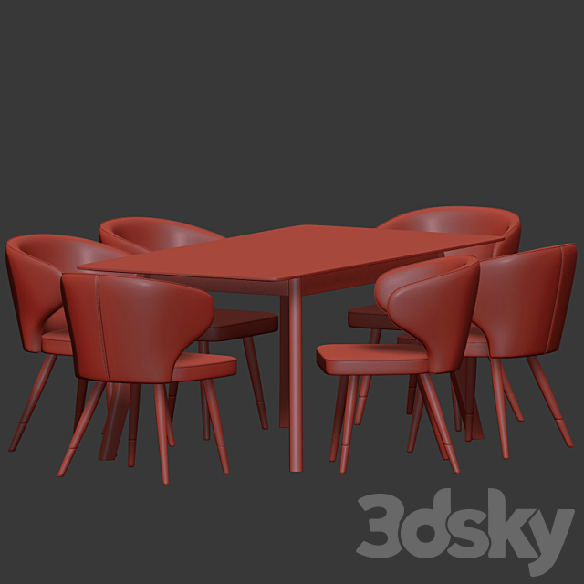 Dining Set 61 3DSMax File - thumbnail 5