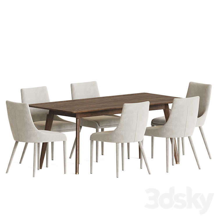 Dining Set 62 3DS Max Model - thumbnail 2