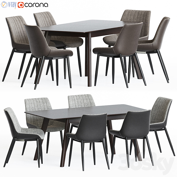 Dining Set 62 3DS Max - thumbnail 1