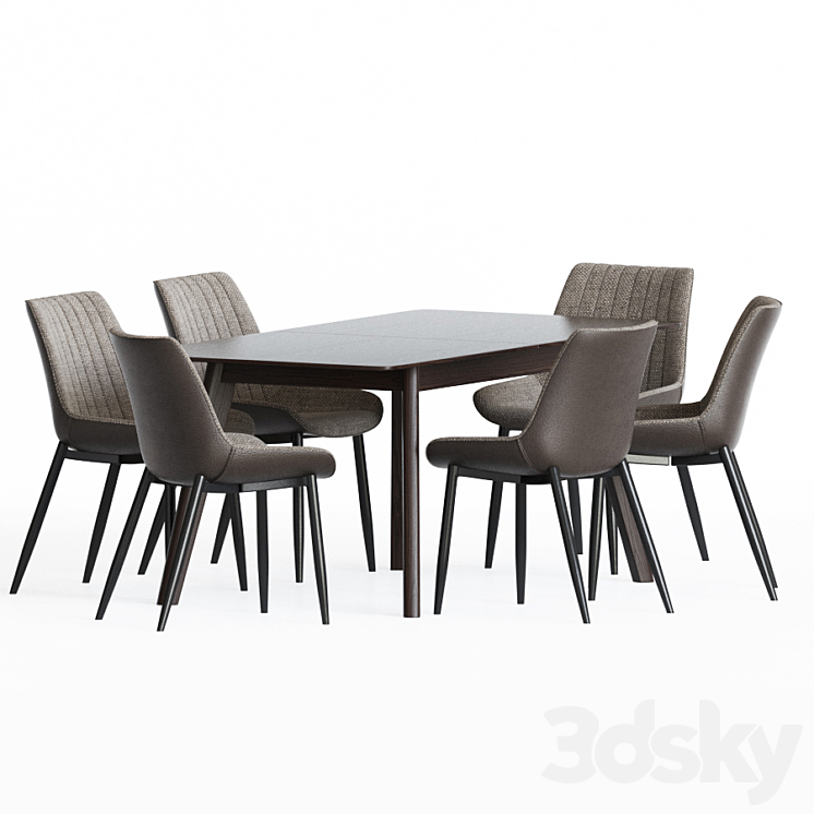 Dining Set 62 3DS Max - thumbnail 2