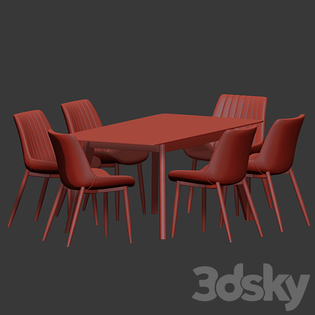 Dining Set 62 3DSMax File - thumbnail 3