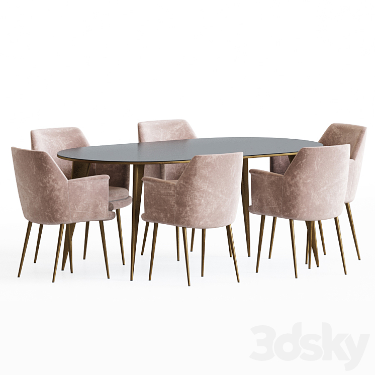 Dining Set 63 3DS Max - thumbnail 2