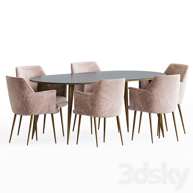 Dining Set 63 3DSMax File - thumbnail 2