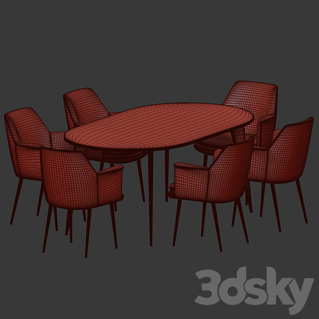 Dining Set 63 3DSMax File - thumbnail 5