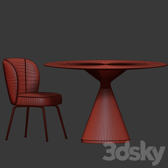 Dining Set 65 3DS Max Model - thumbnail 5