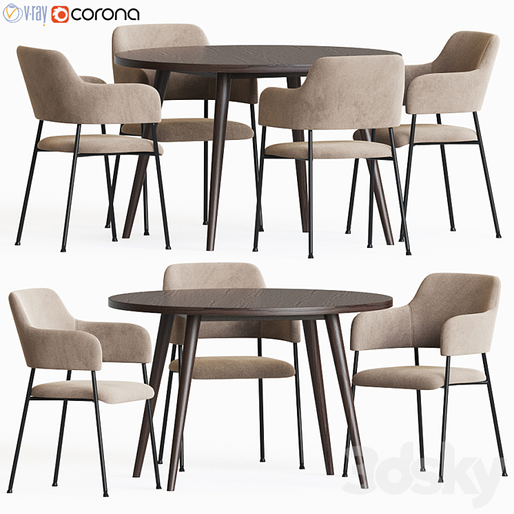 Dining Set 66 3DS Max - thumbnail 1