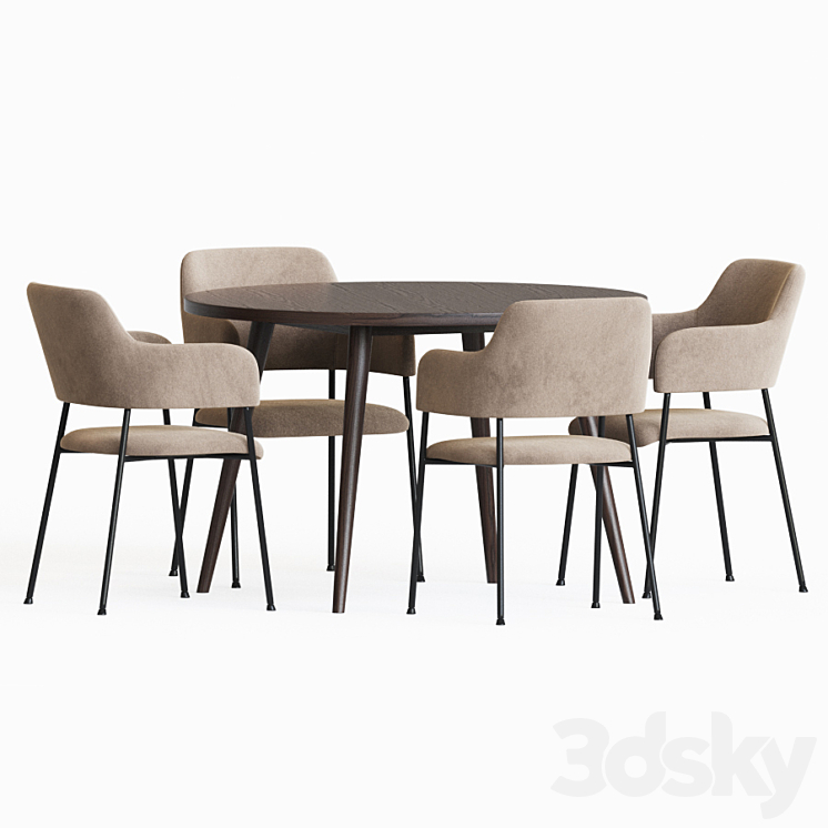 Dining Set 66 3DS Max - thumbnail 2