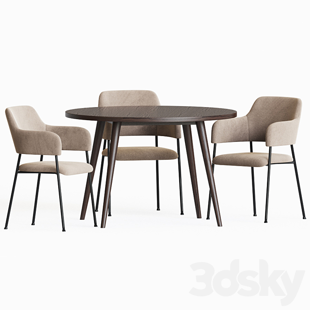 Dining Set 66 3DSMax File - thumbnail 3