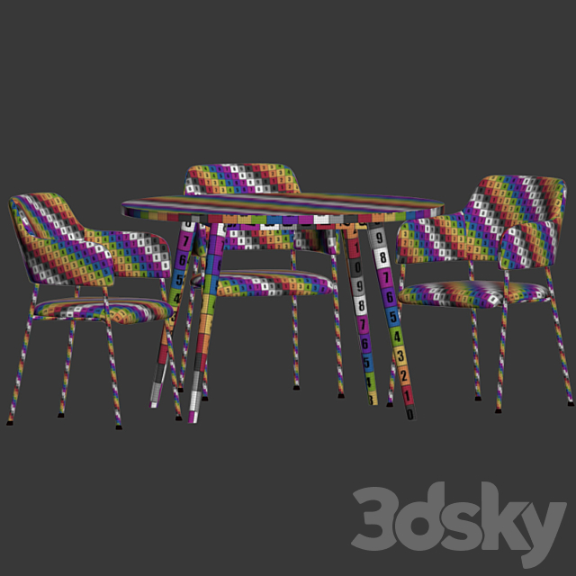 Dining Set 66 3DSMax File - thumbnail 4