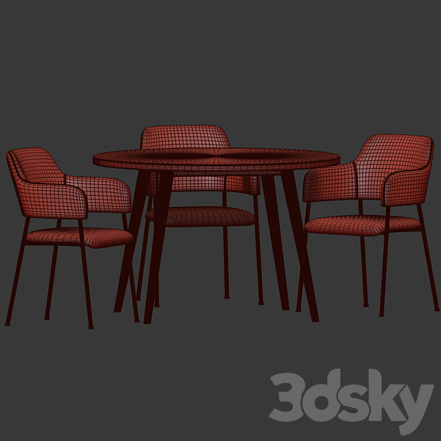 Dining Set 66 3DSMax File - thumbnail 5