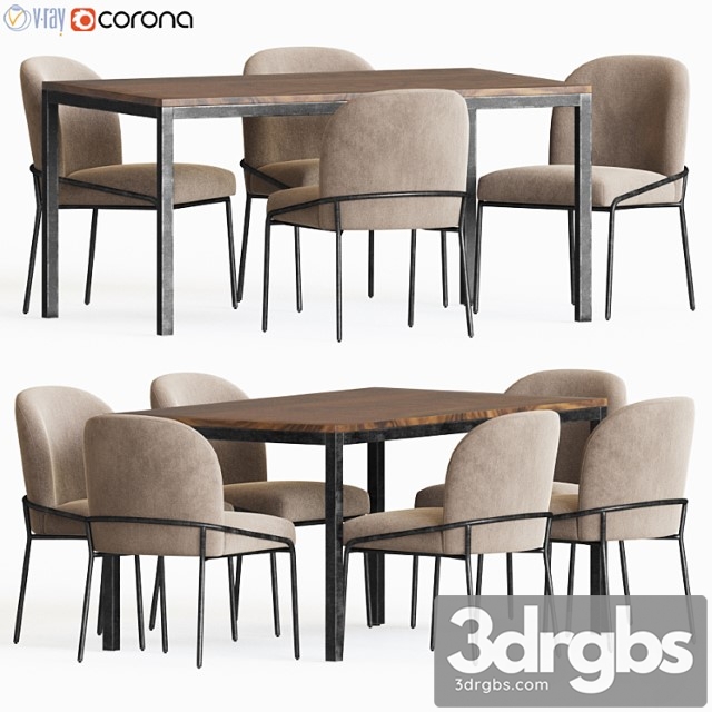 Dining set 67 2 3dsmax Download - thumbnail 1