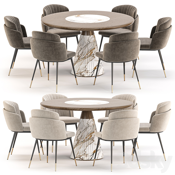 dining set 67 3DS Max Model - thumbnail 2