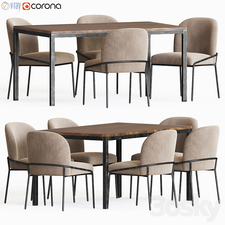 Dining Set 67 3DS Max - thumbnail 1