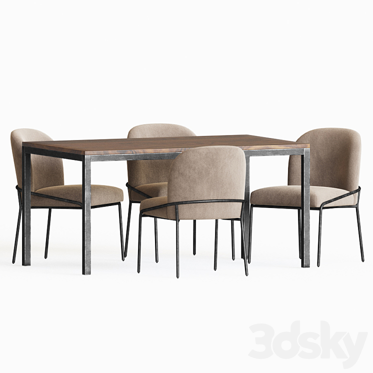 Dining Set 67 3DS Max - thumbnail 2