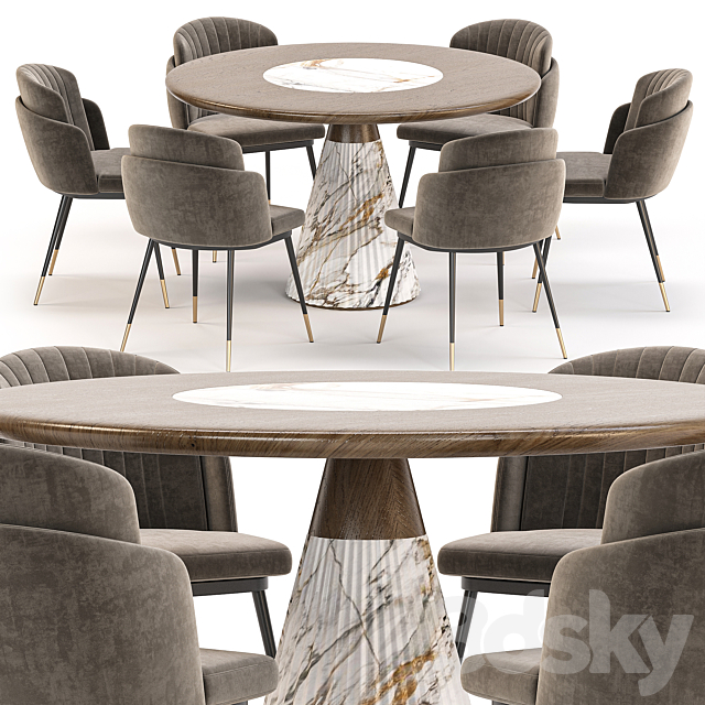 dining set 67 3DS Max Model - thumbnail 3