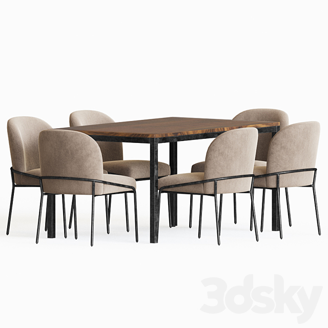 Dining Set 67 3DSMax File - thumbnail 3