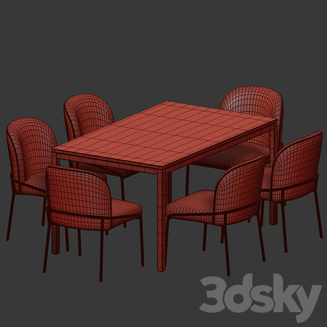 Dining Set 67 3DSMax File - thumbnail 5