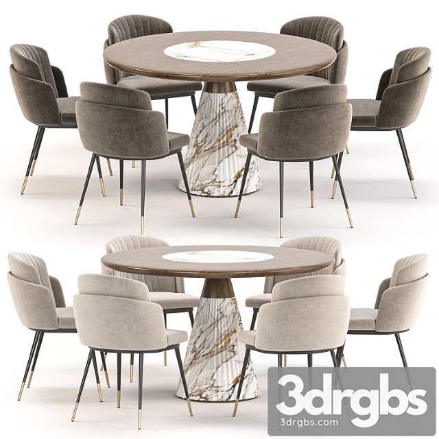 Dining Set 67 8 3dsmax Download - thumbnail 1