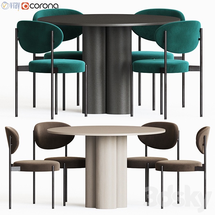 Dining Set 69 3DS Max - thumbnail 1