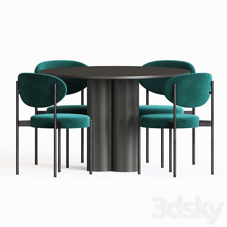 Dining Set 69 3DS Max - thumbnail 2