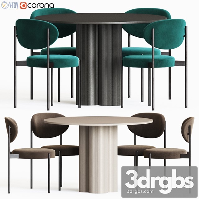 Dining Set 69 3dsmax Download - thumbnail 1