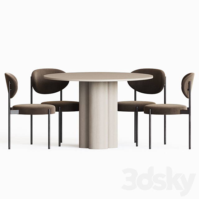 Dining Set 69 3DSMax File - thumbnail 3