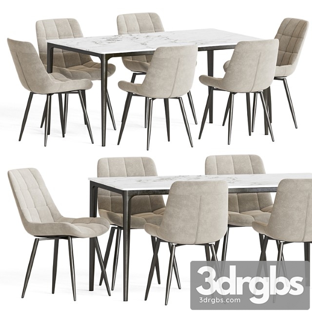 Dining Set 70 2 3dsmax Download - thumbnail 1