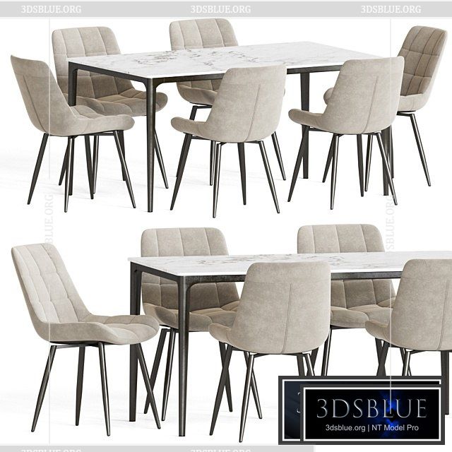 Dining Set 70 3DS Max - thumbnail 3